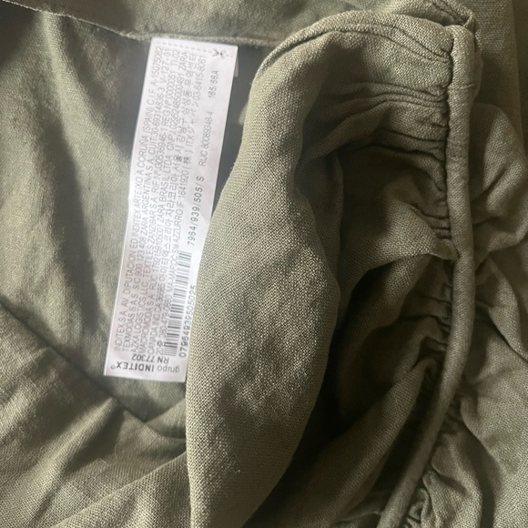 Zara RUCHED LINEN BLEND MIDI SKIRT - Picture 4 of 5